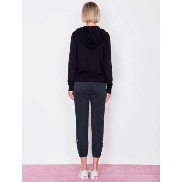 Sundry Anthropologie Size Small 1 Zip Hoodie French Terry Jacket in Black NEW - Picture 4 of 12